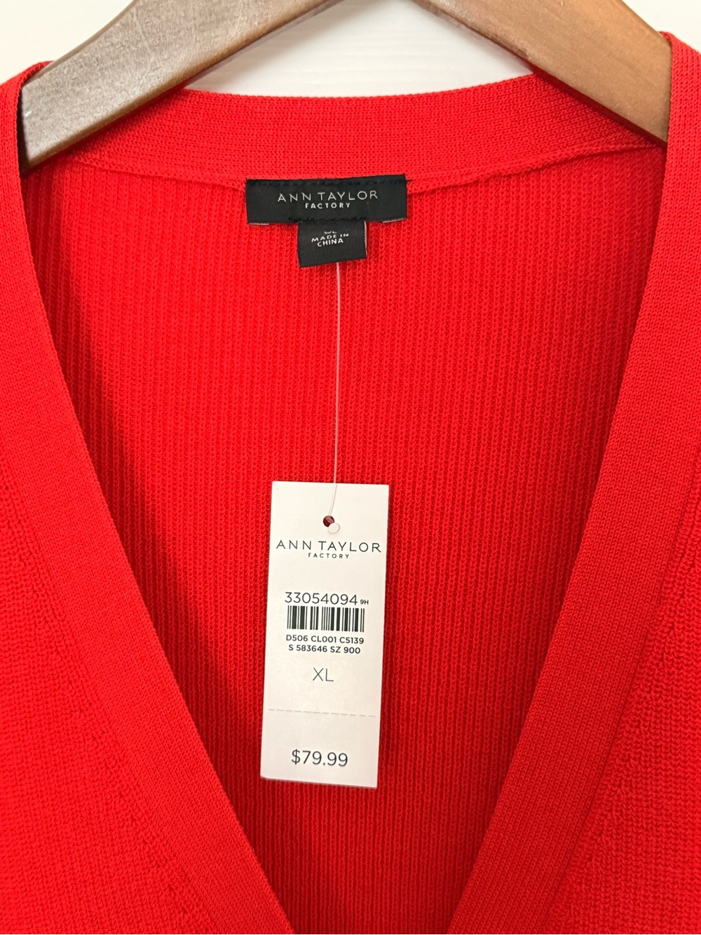 Ann Taylor Factory Cajun Red Button Up Cardigan - Picture 3 of 3
